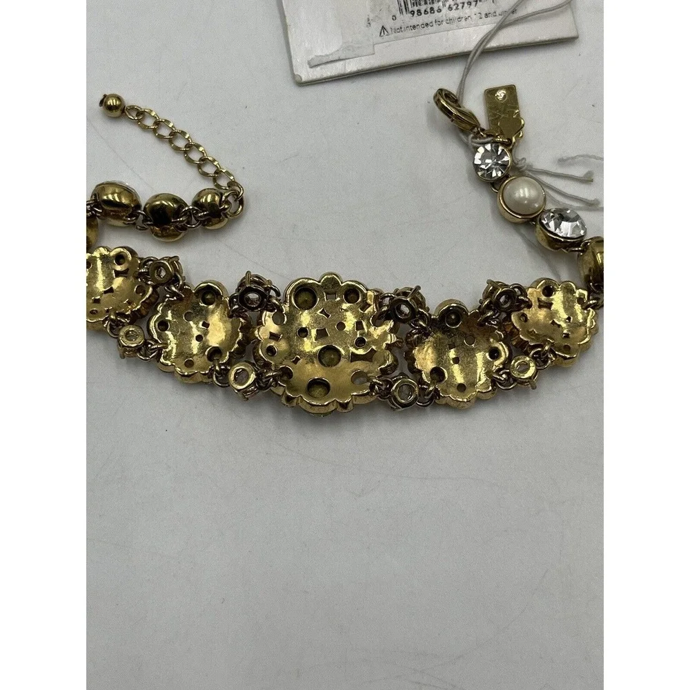 Kate‎ Spade NY Gold Plated Crystals White Faux Pearls Pick a Pearl Bracelet New - Picture 6 of 16